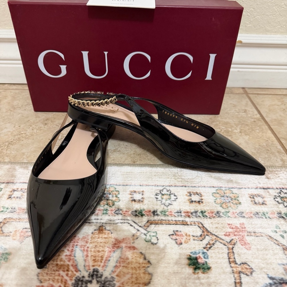 New Gucci Signorina ballet flats black patent leather - Picture 7 of 9